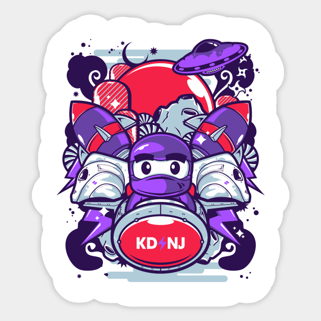 Rocketeer Ninja Doodle Sticker by KDNJ